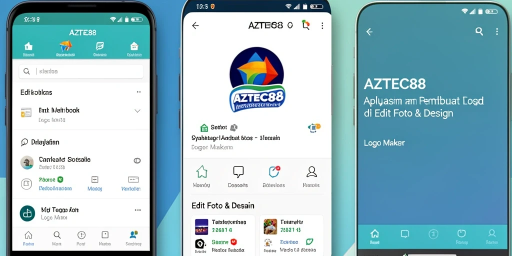 Tampilan antarmuka AZTEC88 yang user-friendly untuk pembuatan logo.