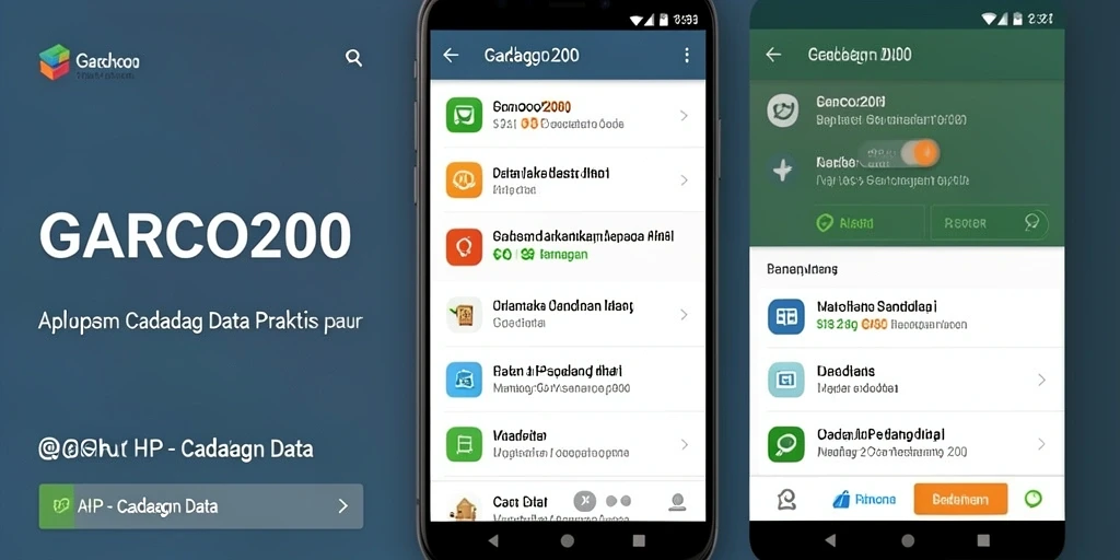 Tampilan antarmuka GARCO200 yang sederhana dan fungsional untuk Cadangan Data.