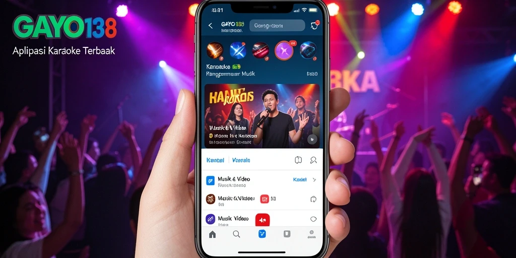 Antarmuka GAYO138 menampilkan fitur karaoke yang interaktif dan user-friendly.