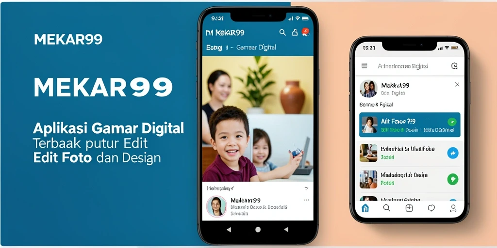 Antarmuka MEKAR99 menampilkan fitur editing foto yang lengkap dan mudah digunakan.