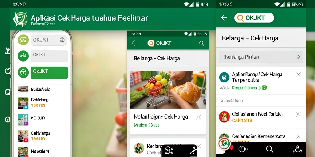 Tampilan antarmuka aplikasi OKJKT untuk Cek Harga produk.