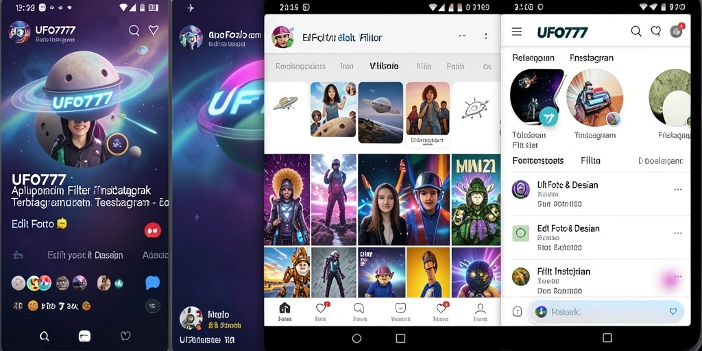 Tampilan antarmuka UFO777 yang menarik untuk Filter Instagram.